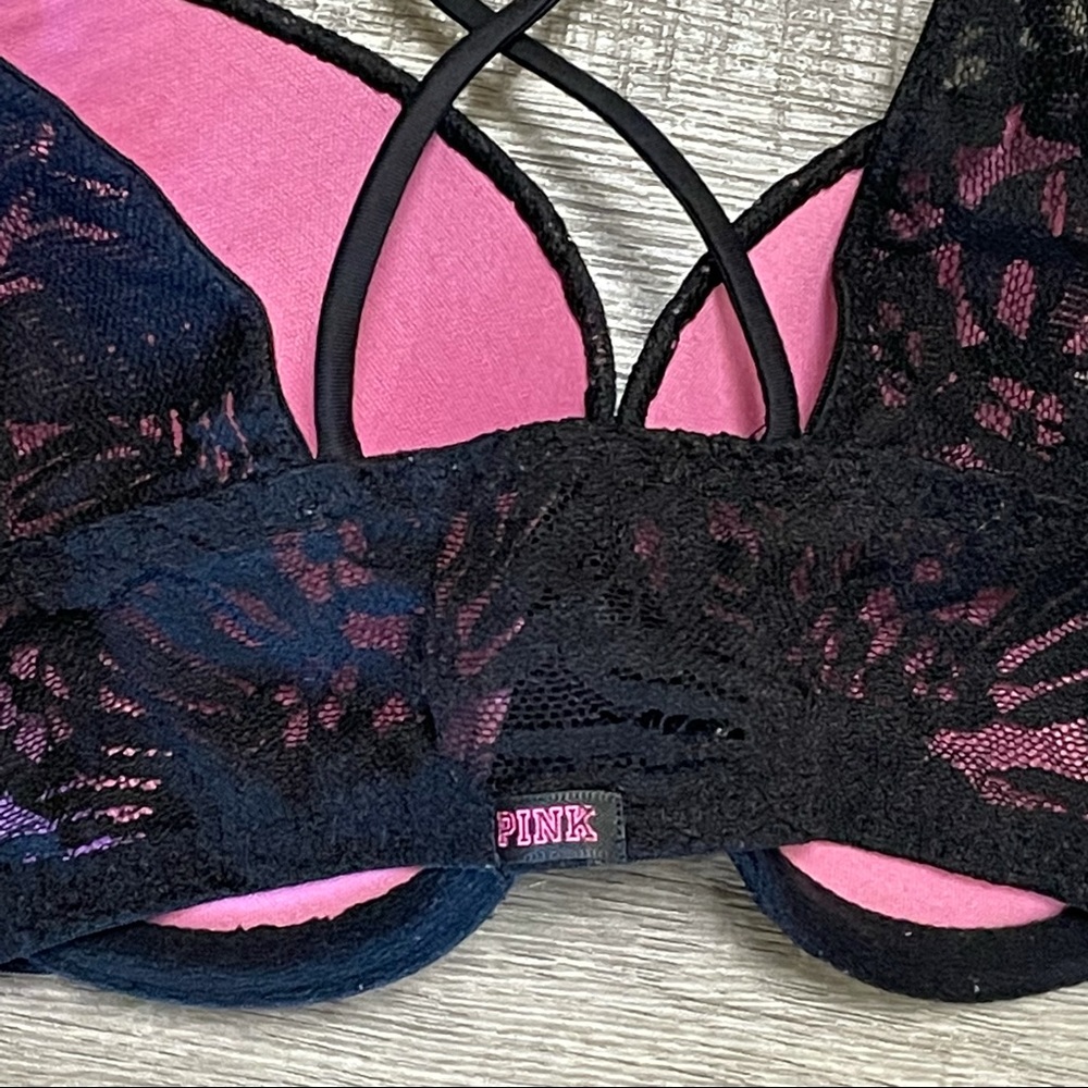 Victorias Secret PINK Lace over Push Up Padded Bra - Picture 5 of 7